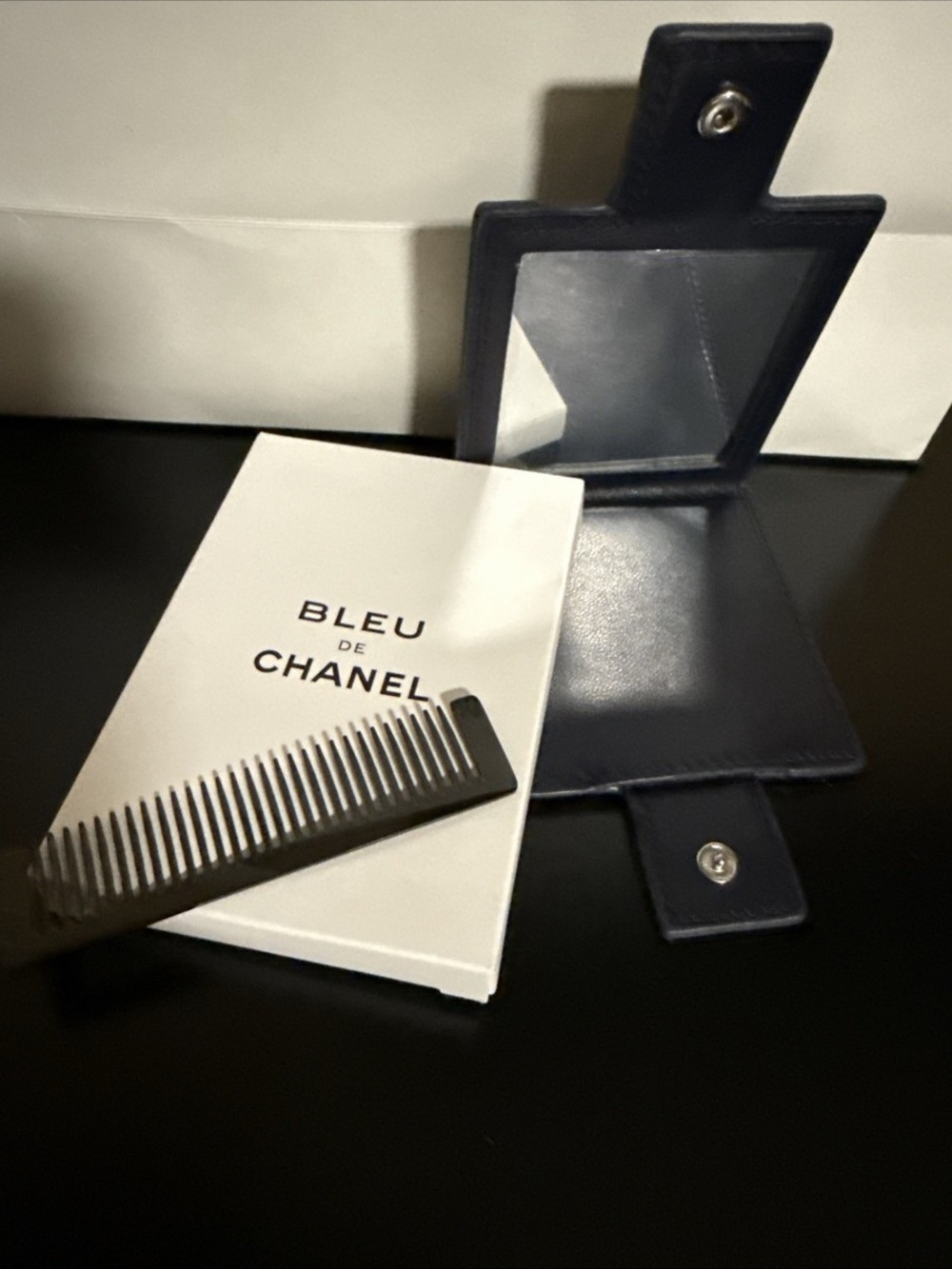 CHANEL GWP Leather Travel Comb Case with Metal Comb